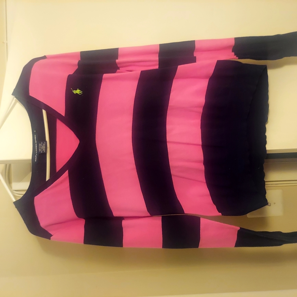 Pink and Black Striped Sweater